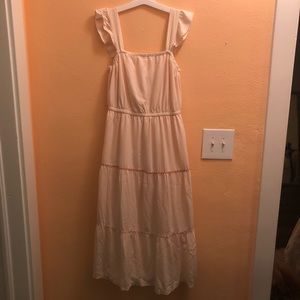 Pink Ruffle Maxi Dress